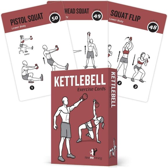 Kettlebell Workout Cards, Instructional Fitness Deck for Women & Men, Beginner F - Picture 1 of 8